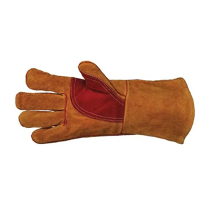 OEM Design Cowhide Leather Welding Wood <b>Stove</b> Heat Resistant Work Gloves Best Quality Low Price - Product Image 3