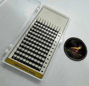 Professional <b>Premade</b> Handmade Synthetic Hair Natural Long Spike Eyelash Extensions 7mm-25mm CC/DD/M/L/LD Curl Custom Logo - Product Image 5