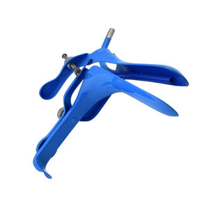 Spéculum gynécologique manuel doublement isolé de haute qualité (bleu) avec évacuation des fumées pour procédures électrochirurgicales - Product Image 3