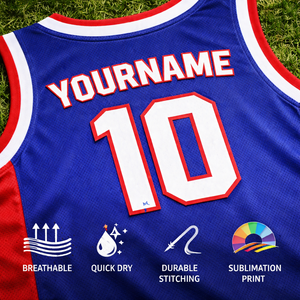 ผู้ผลิตเสื้อบาสเก็ตบอลแบบ OEM ตามสั่ง เนื้อผ้าโพลีเอสเตอร์ 100% แห้งเร็ว ระบายอากาศได้ดี สกรีนชื่อและหมายเลขผู้เล่นตามแบบที่กำหนด - Product Image 3