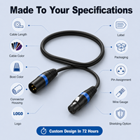 Cable XLR Balanceado Profesional de 3 Pines con Anillo de Color, de 1m, 2m, 3m, Macho a Hembra, Personalizado OEM para Micrófono, Mezclador, Altavoz y Escenario
