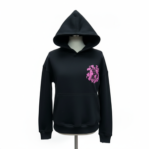 Sudadera con capucha para hombre, hecha a medida, de alta calidad, 100% algodón puro, estilo urbano, con logo impreso en relieve personalizado en la parte delantera y trasera en varios colores. - Product Image 3