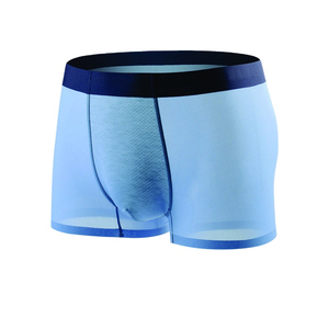 Calzoncillos bóxer sin costuras de cintura media para hombre, de spandex, transpirables, de punto, de secado rápido, con logo personalizado, lisos, para uso diario, al por mayor - Product Image 4