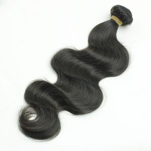 Extensiones de Cabello Humano Virgen Indio Liso Sedoso Ondulado, 3 Piezas a Granel, Doble Trama, Tejido a Máquina, Negro Natural - Product Image 2