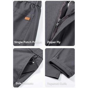 2025กางเกงวิ่งผ้าริ้วสำหรับผู้ชายผ้าลูกฟูกแบบลำลองไซส์ XL ผ้าฝ้าย100% ป้องกันการยับสีซักลายตรงรอยจีบด้านข้าง - Product Image 3