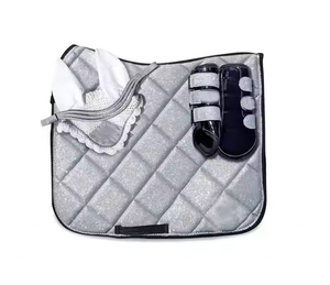 Ensemble de 4 tapis de selle d'obstacle personnalisables pour l'équitation, doublure en tissu confortable et durable, fournitures équestres pour cavalier, blanc - Product Image 2