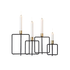 Elegante Juego de 2 Portavelas de Cristal con Diseño de Rama Metálica Negra, Soporte Decorativo para Velas de Cristal Transparente para Hotel, Restaurante, Boda - Product Image 6