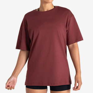 T-shirt ample et long pour femme, grande taille, à prix abordable, avec épaules tombantes, uni, respirant, idéal pour le fitness, le yoga et l'été - Product Image 1