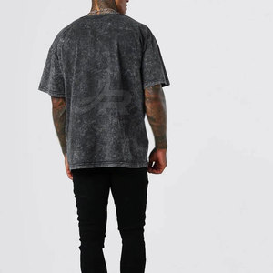 T-shirt en coton délavé à l'acide de style streetwear surdimensionné fabriqué au Pakistan, tissu doux et respirant, pour un usage quotidien décontracté - Product Image 3
