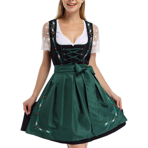 Robe Dirndl pour femme, personnalisée, respirante, décontractée, nouvelle robe Dirndl allemande brodée pour l'Oktoberfest, longueur genou, manches courtes - Product Image 2