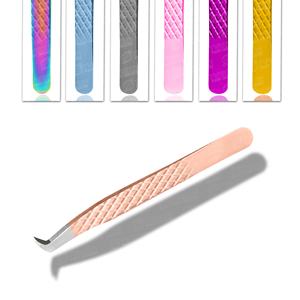 Herramientas de belleza personalizadas más vendidas, nuevo diseño, pinzas de extensión de pestañas hechas a medida, Material de acero inoxidable con punta de fibra - Product Image 4