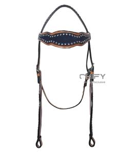 ชุดหนังเชือกแขวนคอสไตล์ตะวันตกแบบปรับแต่งได้สีพรีเมี่ยมมีสไตล์อานม้าดีไซน์แบบอังกฤษมีที่คาดศีรษะสวมใส่สบายทนทาน - Product Image 1