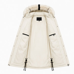 Women's Luxury Faux Fur Hooded Parka <b>Coat</b> with <b>Thick</b> Padding, Water Resistant Exterior and Stylish <b>Winter</b> Fashion Design - Product Image 6