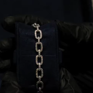 Pulsera de cadena con diamantes de moissanita en plata de ley 925, regalo para aniversario - Product Image 1