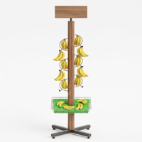 Maßgefertigtes Bananen-Displayregal - Freistehender Metall-Bananenständer mit Logo für Supermärkte, Bio-Lebensmittelmarkt