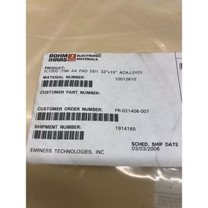 ROHM AND HAAS IC1000 A4 PAD DD1 32" X 15" ACAJ - Equipo y Piezas de Semiconductores de Confianza de Marca Mundial - Product Image 3