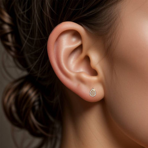 Boucles d'oreilles de luxe en diamant, forme goutte d'eau, taille brillant rond, bijoux pour femme à porter au quotidien - Product Image 3