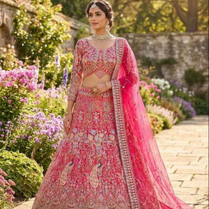 LEHENGA CHOLI DUPATTA Vintage de Malla Suave con Bordado de Lentejuelas de Mariposa, Largo hasta el Suelo, para Fiesta - Product Image 5