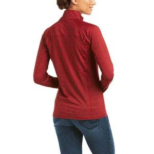 Chemise d'équitation respirante à manches longues pour femme, en spandex/polyester extensible dans quatre directions, avec fermeture éclair, sous-vêtement de base pour l'équitation - Product Image 2