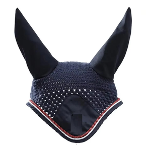 Masque anti-mouches pour chevaux d'équitation, voile, filet d'oreilles, bonnet, logo personnalisé, couleur et taille sur mesure, tissu sportif léger, extérieur - Product Image 4