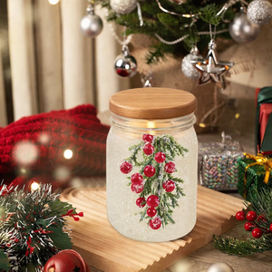 Bougie dans un bocal rustique pour les fêtes de Thanksgiving, spécialement conçue pour ajouter une touche chaleureuse et élégante à votre décoration intérieure. - Product Image 3