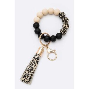 Braccialetto con Nappine in Perline di Vetro e Cristallo Stampato in Silicone, Portachiavi - Product Image 2