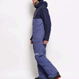 Combinaison de ski une pièce pour homme, bleu marine, avec blocs de couleur, imperméable, isolée, à capuche, pour snowboard - Product Image 5