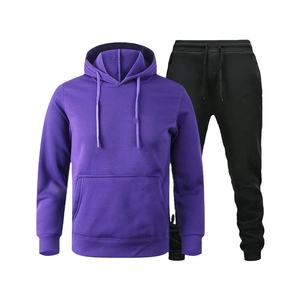 Ensemble de survêtements décontractés pour hommes printemps, patchwork, veste à capuche et pantalon, tenue de sport slim pour homme, jogging, deux pièces - Product Image 1