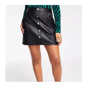 Nouvelle arrivée, jupe en cuir vintage de couleur unie, taille haute, automne-hiver, logo personnalisé, pour femmes - Product Image 6