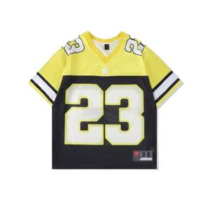 Camiseta de Fútbol Americano Estilo Retro, Oversize, Cuello en V, Malla Transpirable, Poliéster, Sublimación Personalizada - Product Image 1