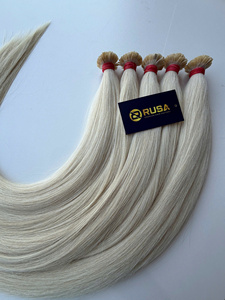 Extensiones de Cabello Humano Remy Vietnamita con Punta Plana Decolorada, Liso Rubio, Doble Trama a Máquina, Puntas Completas para Alargamiento en Salón - Product Image 2