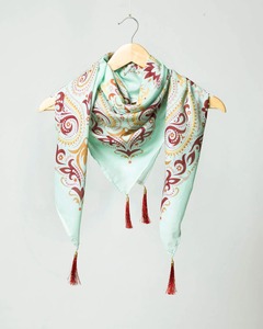Custom Printed Luxury <b>Silk</b> <b>Scarf</b> Womens Lightweight <b>Square</b> Headscarf Fashion Fabric Manufacturer Supplier OEM - Product Image 5