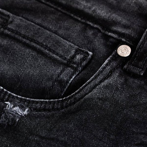 Jean slim homme style urbain, teinte claire unique, taille standard, en coton tricoté, coupe droite, en promotion - Product Image 5