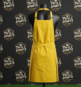 Delantal Amarillo de Algodón con Bolsillos, Cuello Ajustable, Uniforme para Restaurante o Bar, Delantal para Camareros - Product Image 3