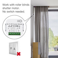 Module d'interrupteur de rideau WiFi RF universel 315/433,92 MHz en plastique, portée 100 m, télécommande sans fil 4 boutons pour maison intelligente et LED