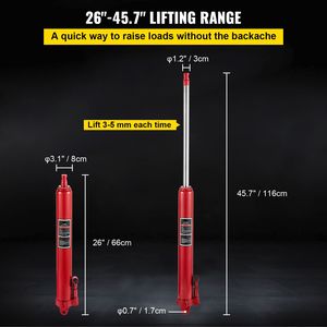 3 Tons/6600 Lbs Capacity Hydraulic Long Ram Jack Single Piston Pump Clevis Base Manual Cherry Picker Handle Electric <b>Hoist</b> - Product Image 4