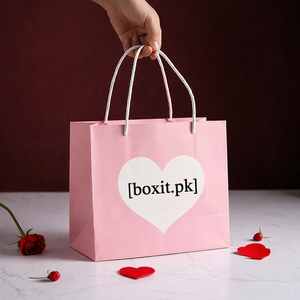 Bolsas de Papel Kraft Rosa de Lujo con Logotipo Personalizado para Comercios y Tiendas de Ropa - Product Image 1