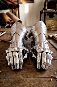 Guantes de Acero Medievales, Calibre 18, Forjados a Mano, Guantes de Armadura, Guantes de Caballero, Cosplay - Product Image 6