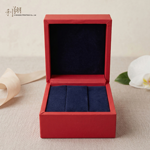 Red Rigid Drawer Jewelry <b>Box</b> With Die Cut Window Satin Liner High-End <b>Gift</b> Packaging For Necklace <b>Earrings</b> Set - Product Image 4