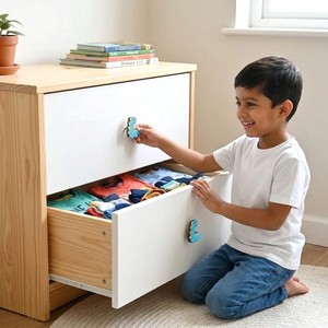 New Arrival Acacia Wood Kids Drawer <b>Knobs</b> Dinosaur Cabinet <b>Dresser</b> Pulls High Quality Durable Bedroom Villa Handles Contemporary - Product Image 4