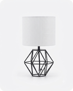 Geometric Metal Handmade Table Lamp with Fabric <b>Drum</b> <b>Shade</b> Cylinder Design for Birthday Home Decoration in Living Room Bedroom - Product Image 2