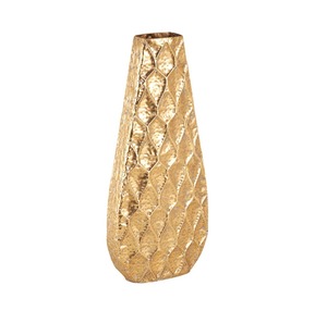 Vase à fleurs vintage en aluminium, style antique, pièce décorative pour un intérieur classique et la décoration de mariage - Product Image 2