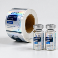 Étiquettes vierges pour flacons de peptides à haute adhérence, autocollants en vinyle imperméables pour flacons en verre de laboratoire