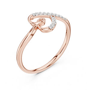 Anillo de Oro Rosa de 14K con Diamante Cultivado en Laboratorio para Mujer |   Regalo de Aniversario |   Diamante Cultivado Nuevo - Product Image 4