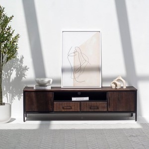 Mueble para TV Vandana <span class=keywords><strong>Novara</strong></span> Zentrix, Consola de Entretenimiento Moderna de Madera Maciza Minimalista - Product Image 1