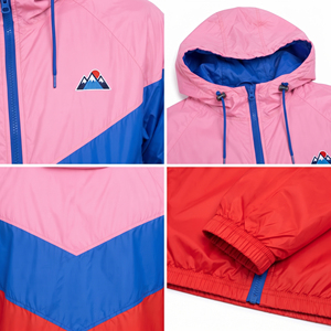 Outerwear Hiking <b>Camping</b> Color Blocking Zipper Hoodie Lightweight Hooded <b>Windbreaker</b> Jacket Men Waterproof Zipper Rain Hoodies - Product Image 6