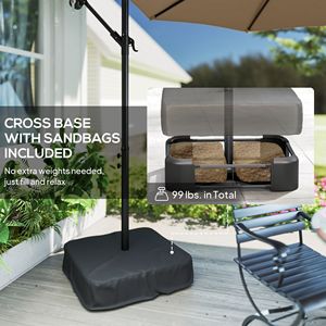 Ombrellone a braccio laterale da 3 metri color beige con design leggero e sospeso, ombrellone da esterno con copertura protettiva - Product Image 6