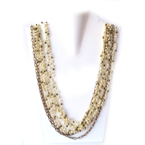 Collar de Cuentas de Vidrio con Cadena de Eslabones en Forma de Corazón Hecho a Mano en India, Joyería para Mujer, para Fiestas y Bodas, Colección de Moda Premium al por Mayor - Product Image 2