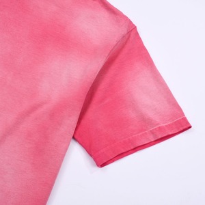 Men's <b>Tie</b>-Dye Short Sleeve T-Shirt O-Neck Oversized Fit 100% Cotton <b>Knitted</b> Casual Pink Solid Pattern Silk Screen Jersey - Product Image 2