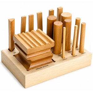 Bloc de façonnage et de bombage en bois avec jeu de poinçons de 7 tailles, avec plaque en acier, outils de façonnage du métal pour la fabrication de bijoux - Product Image 5